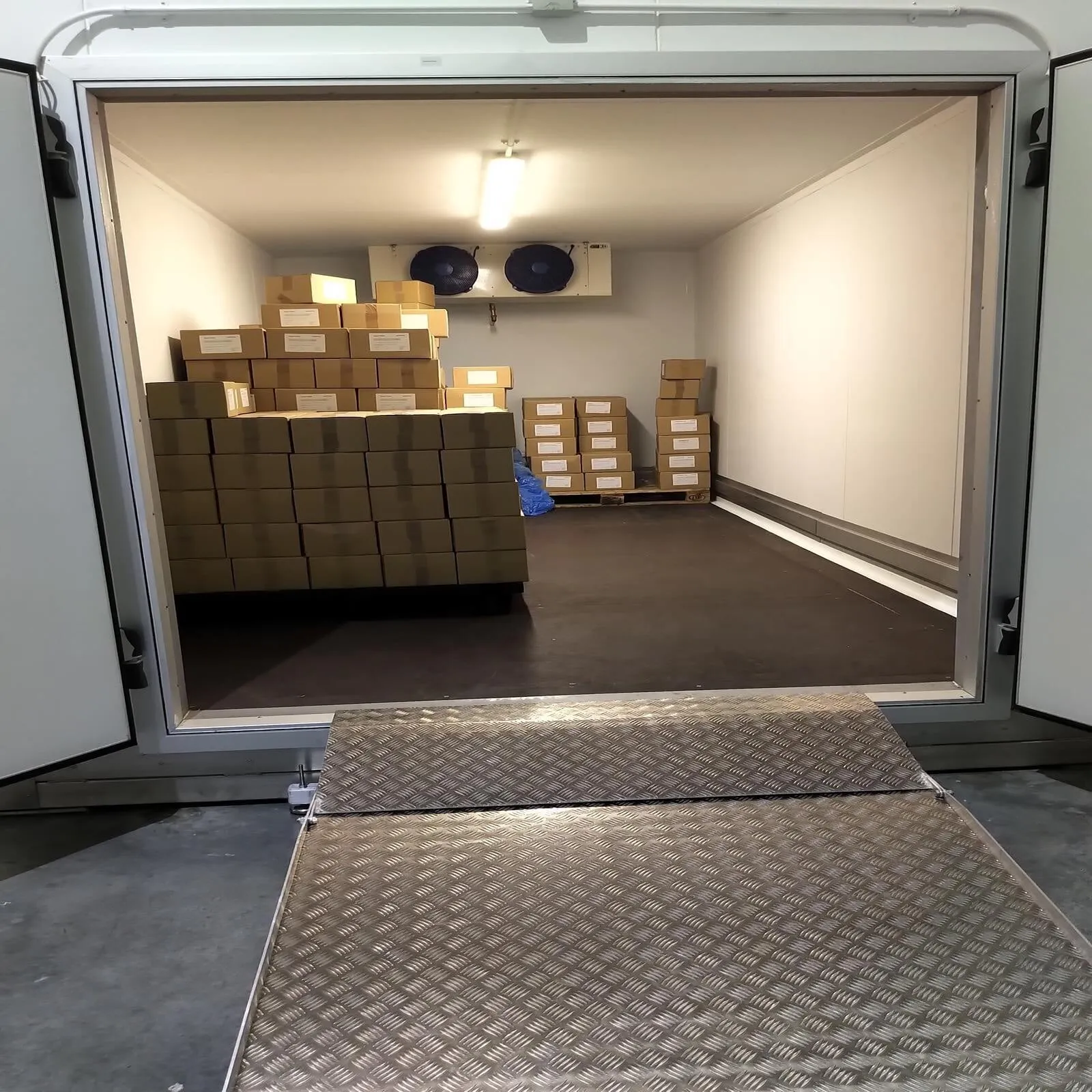 Inside a chilled production pod with resin floor